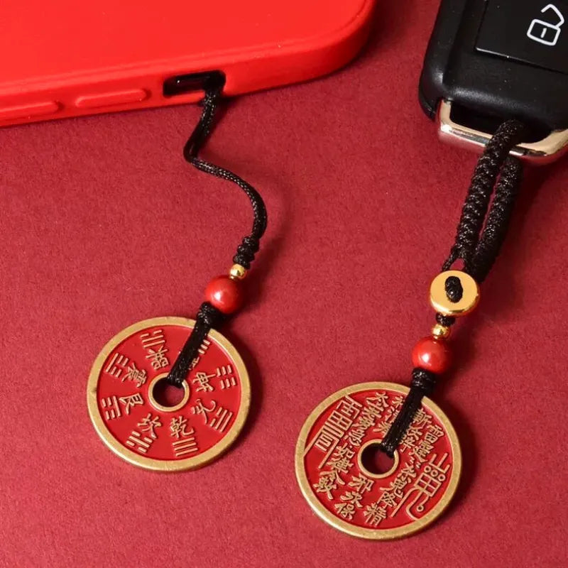 Mountain Ghost Coin Pendant Mobile Phone Lanyard - Wealth & Protection