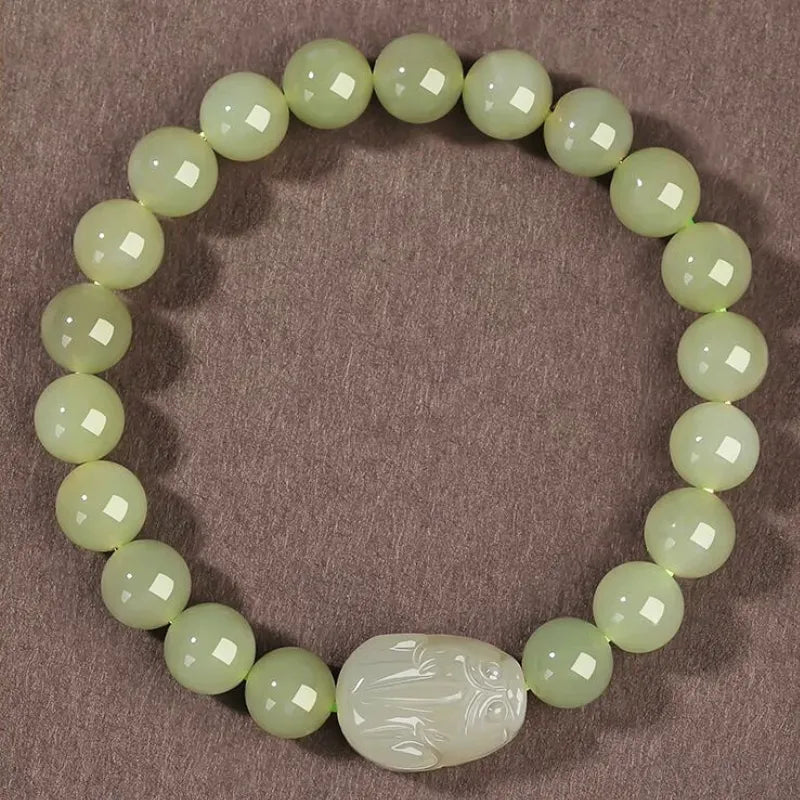 Buddha Stone Green Jade Pixiu Wealth Bracelet