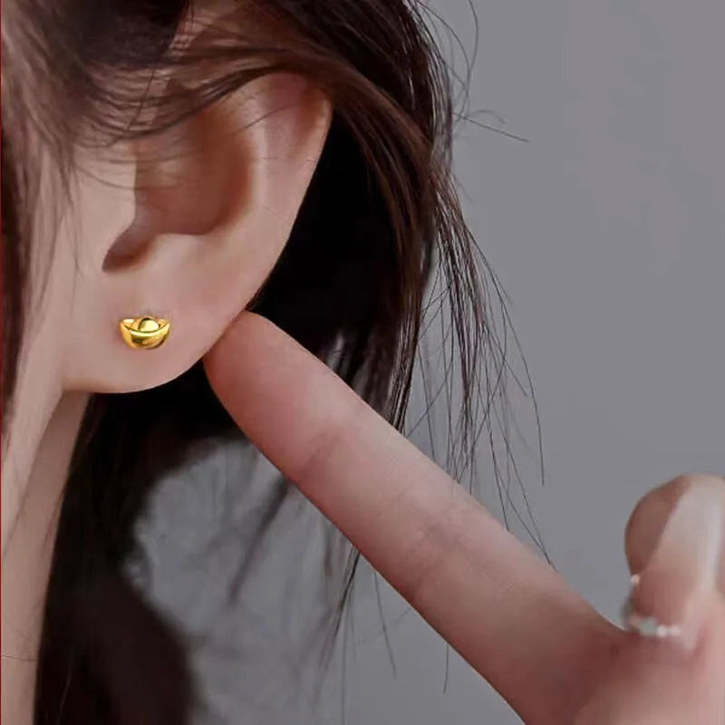 Chinese Traditional Mini Yuanbao Earrings