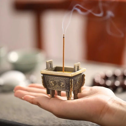Miniature Square Ding Incense Burner with Four Legs