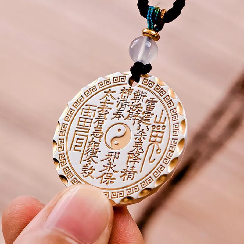 Mountain Ghost Coin Round Pendant - Symbol of Protection
