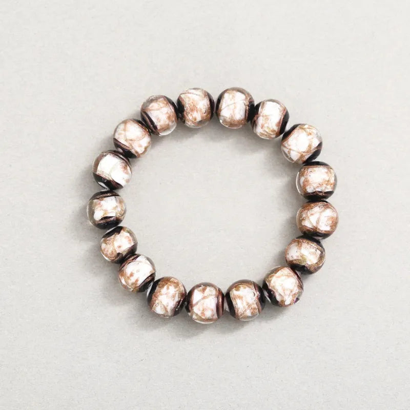 Multi-Gem Incense Ash Glass Bead Bracelet