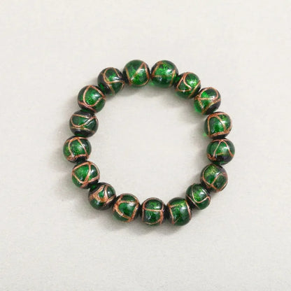 Multi-Gem Incense Ash Glass Bead Bracelet