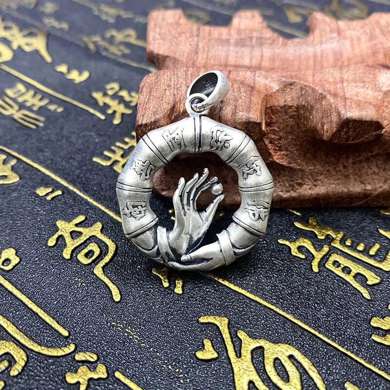 Namo Amitabha Buddha Hand Necklace - Six-Syllable Mantra