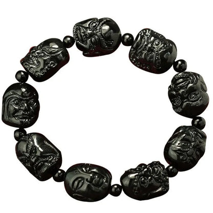 Natural Jade Eighteen Arhats Bead Bracelet