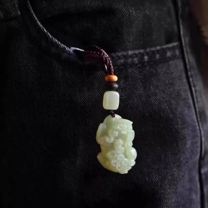 Nephrite Pixiu Keychain - Male (Yang) and Female (Yin) Versions