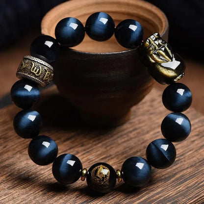 Pixiu Tiger's Eye Trinity Bracelet The Energy Chain for Happiness, Fulfillment, and a Colorful Life