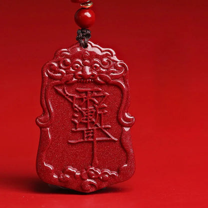 Taoist Vermilion Ziwei and Leizu Talisman Token Pendant